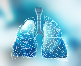 Illustration of human lungs on color background