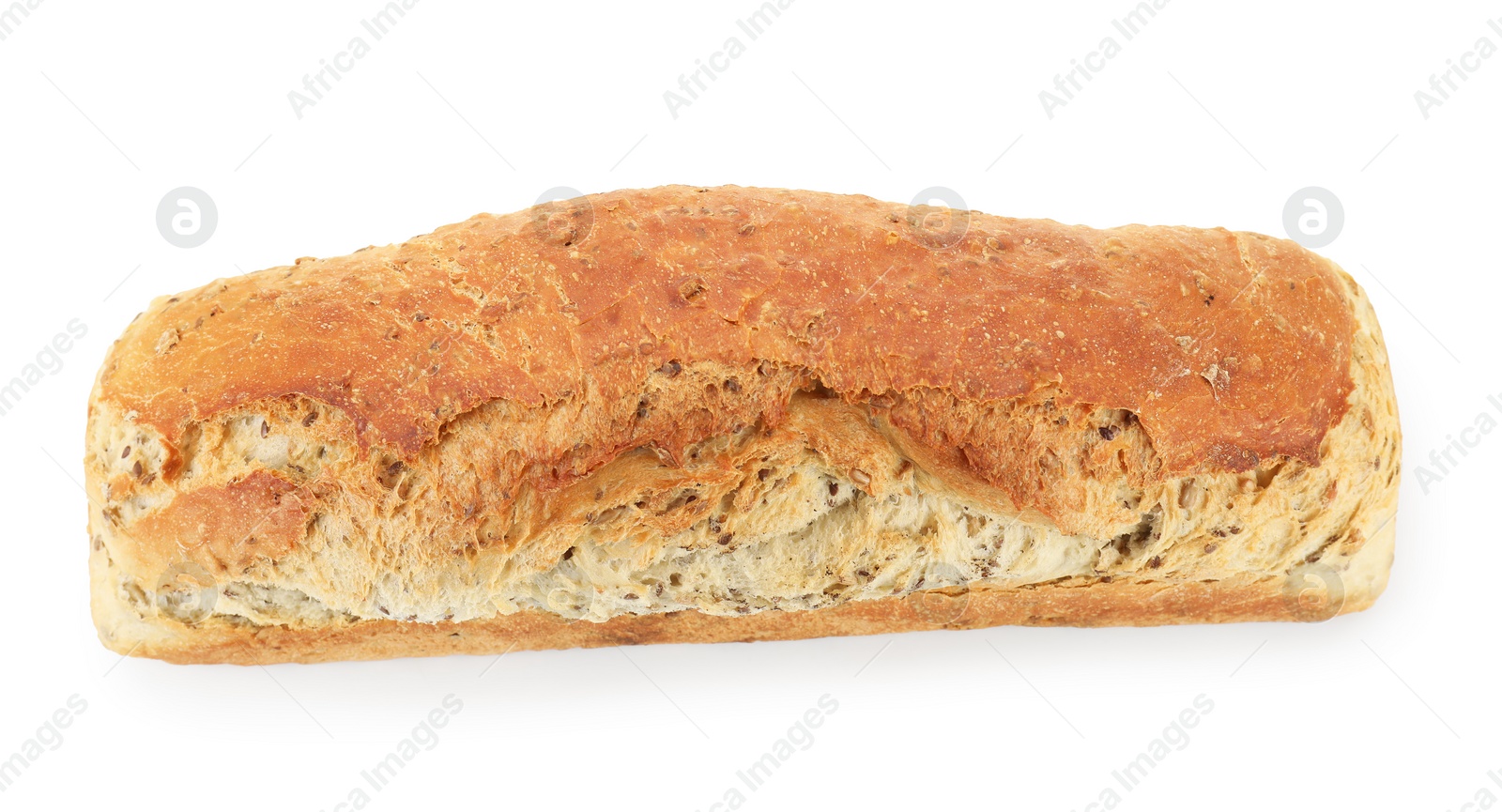 Photo of Freshly baked sourdough bread isolated on white