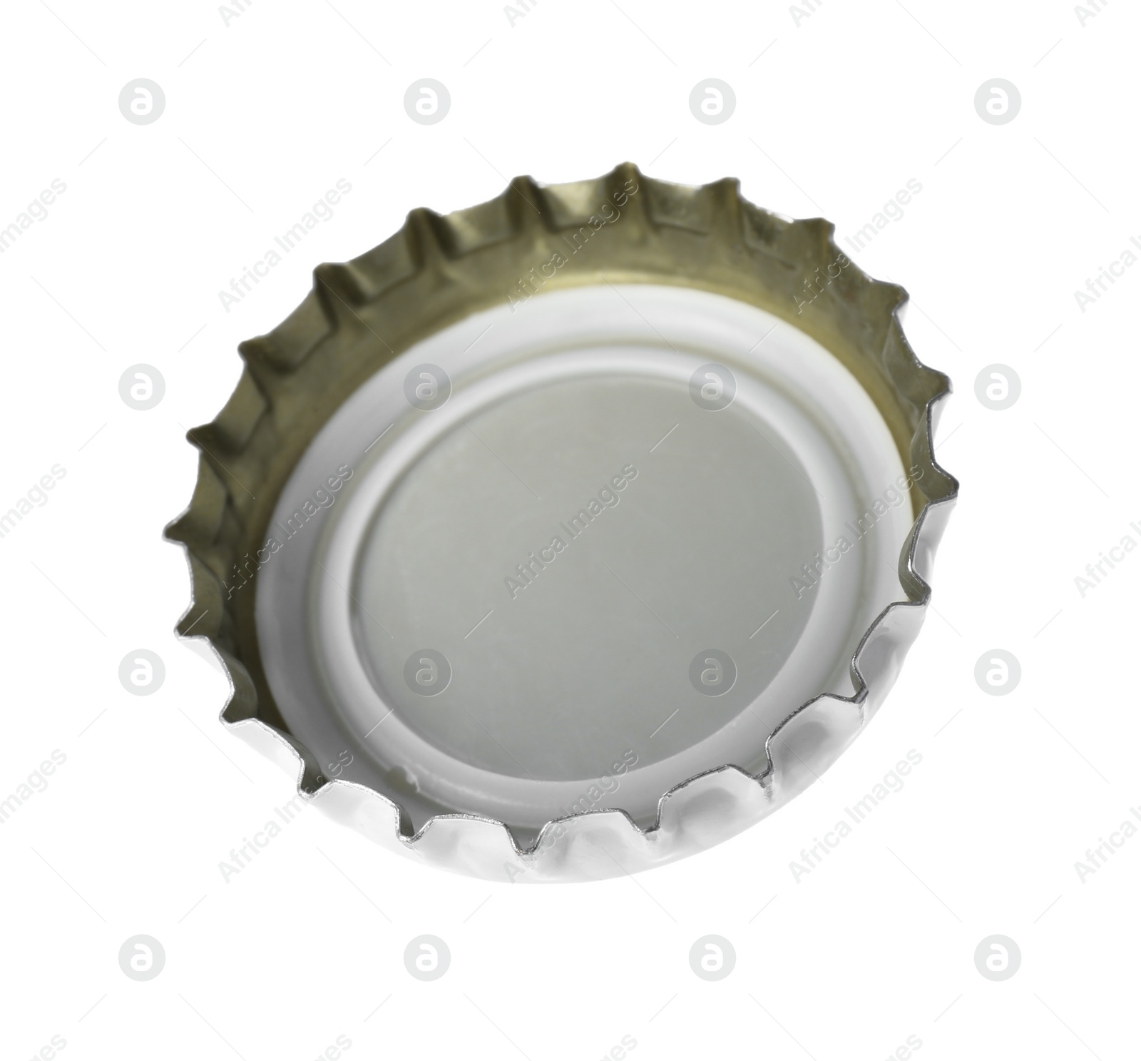 Photo of One beer bottle cap isolated on white