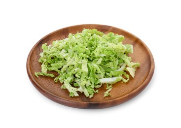 Photo of Shredded fresh Chinese cabbage isolated on white