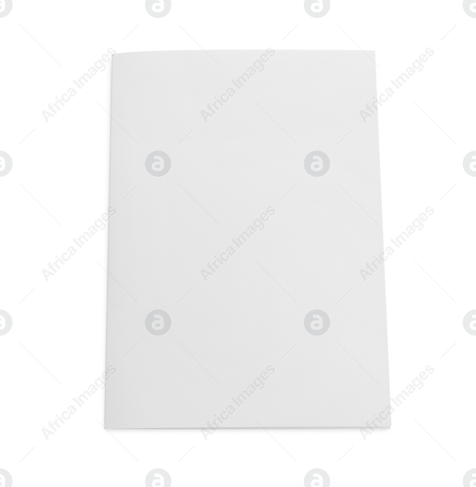 Photo of Blank paper brochure isolated on white, top view. Mockup for design