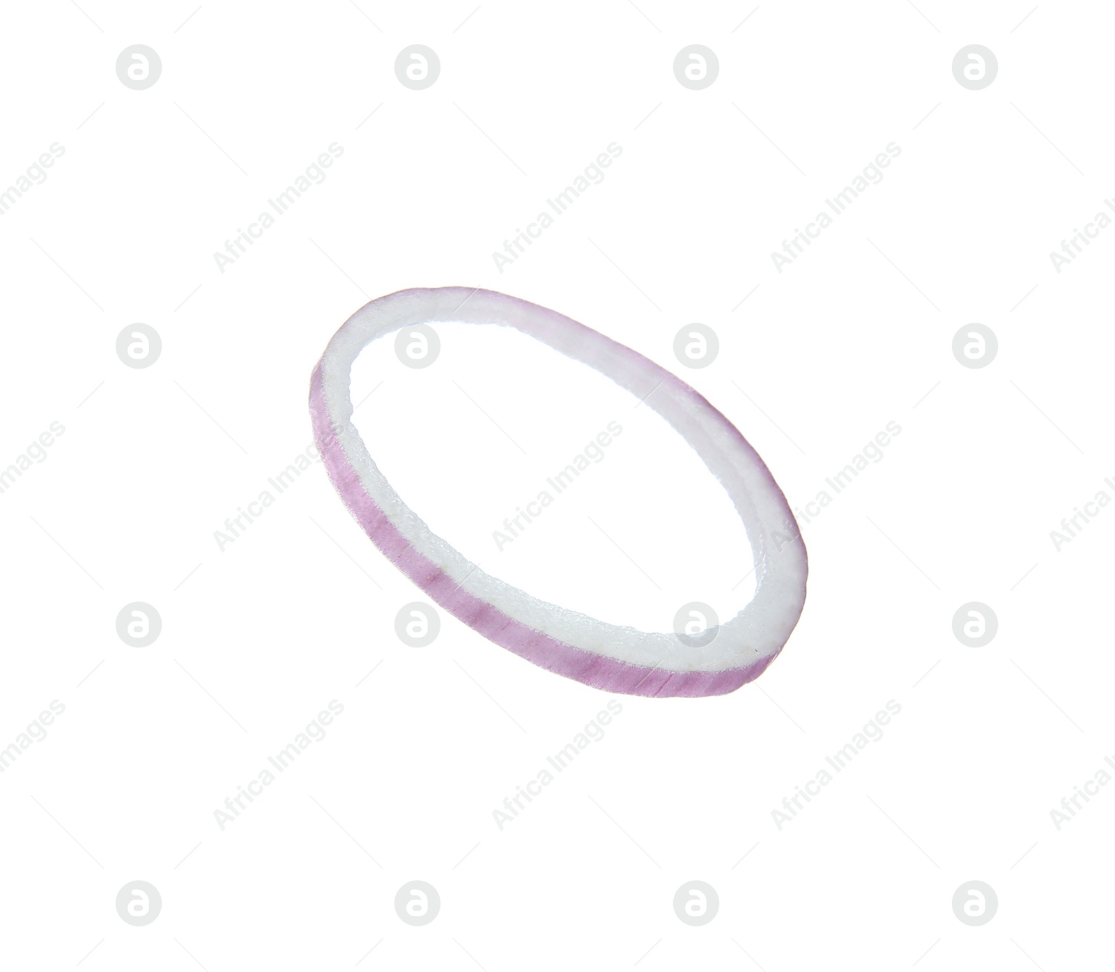 Photo of One red onion ring isolated on white