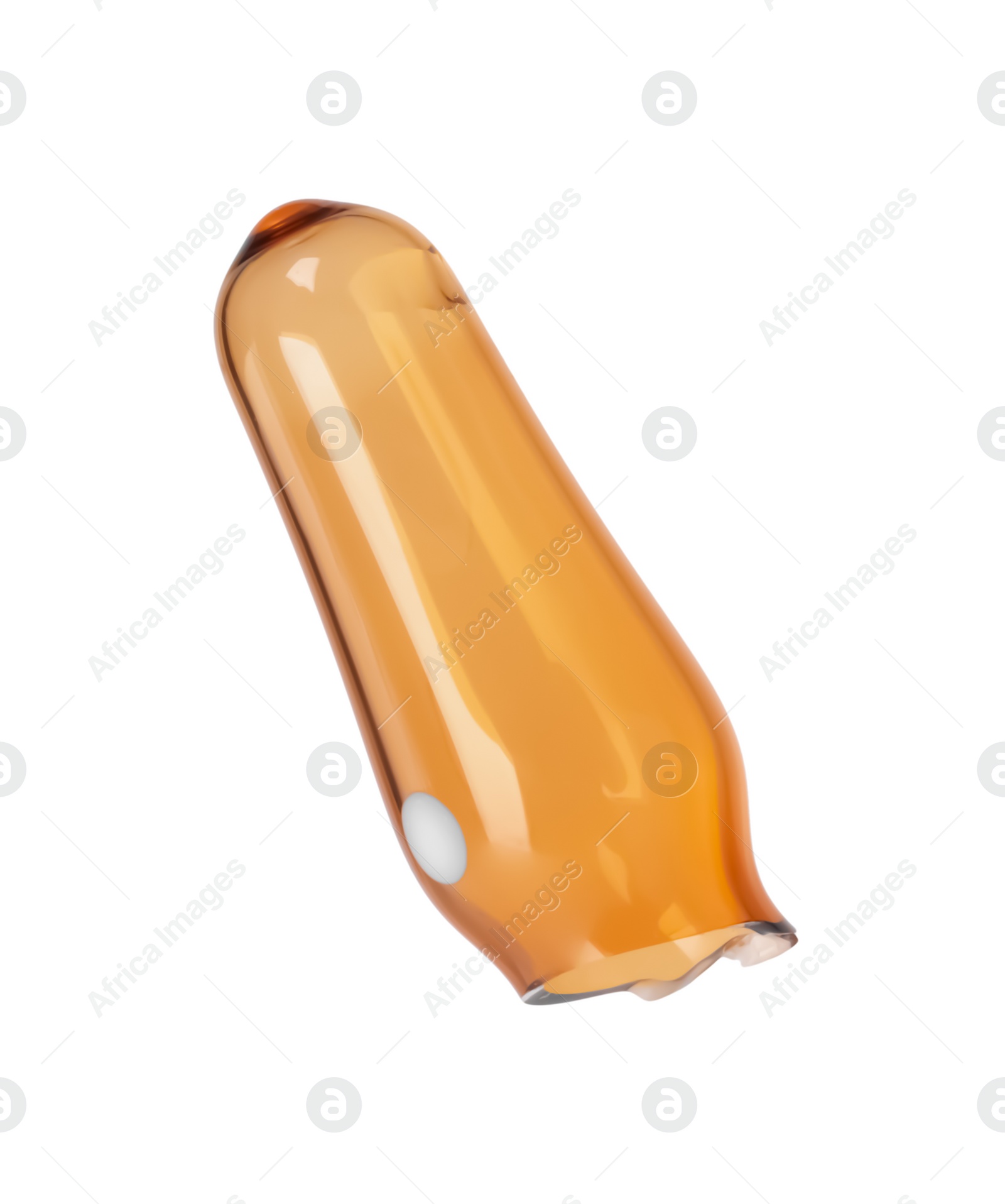 Photo of Conical tip of open glass ampoule isolated on white