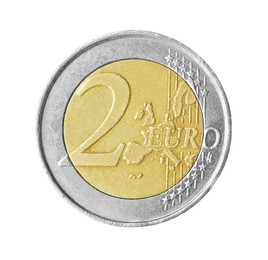 Photo of Shiny two euro coin isolated on white