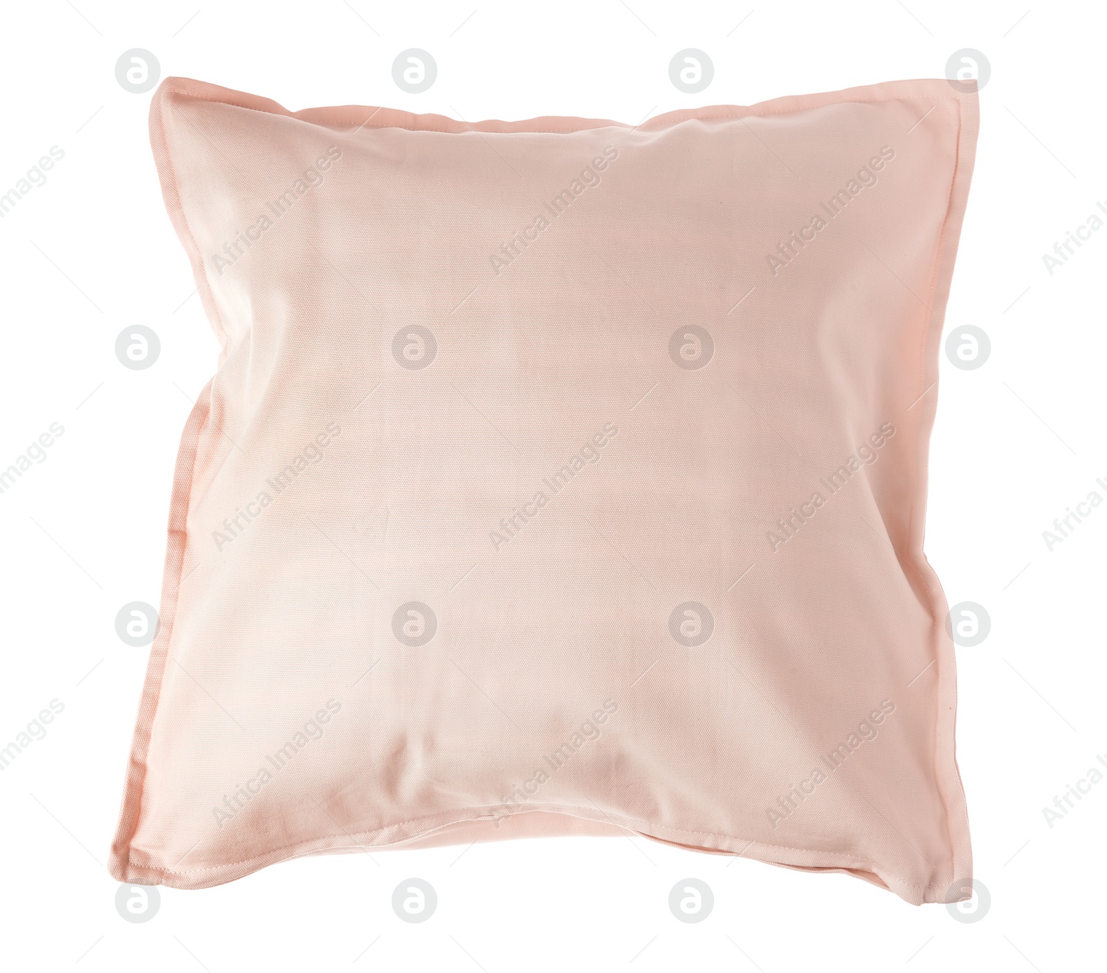 Photo of Soft decorative pillow on white background