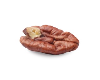 One tasty pecan nut isolated on white