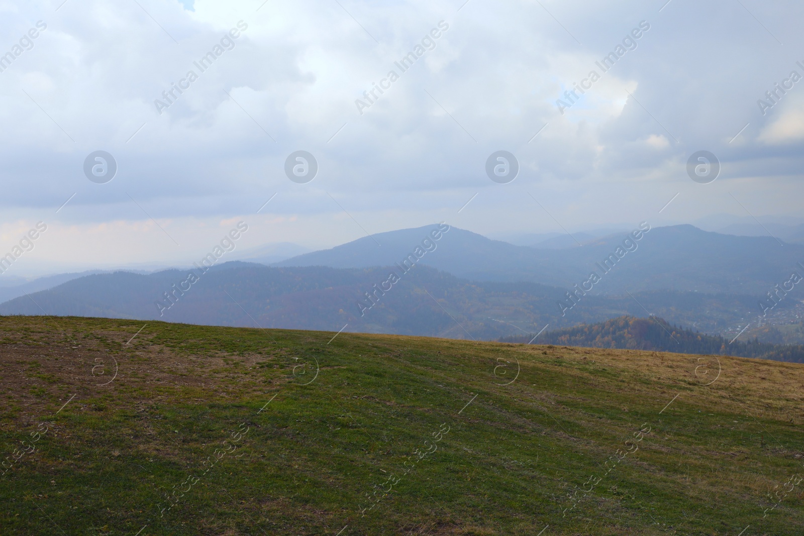 Photo of Beautiful landscape with mountains on autumn day