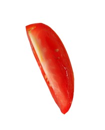 Slice of fresh ripe tomato isolated on white