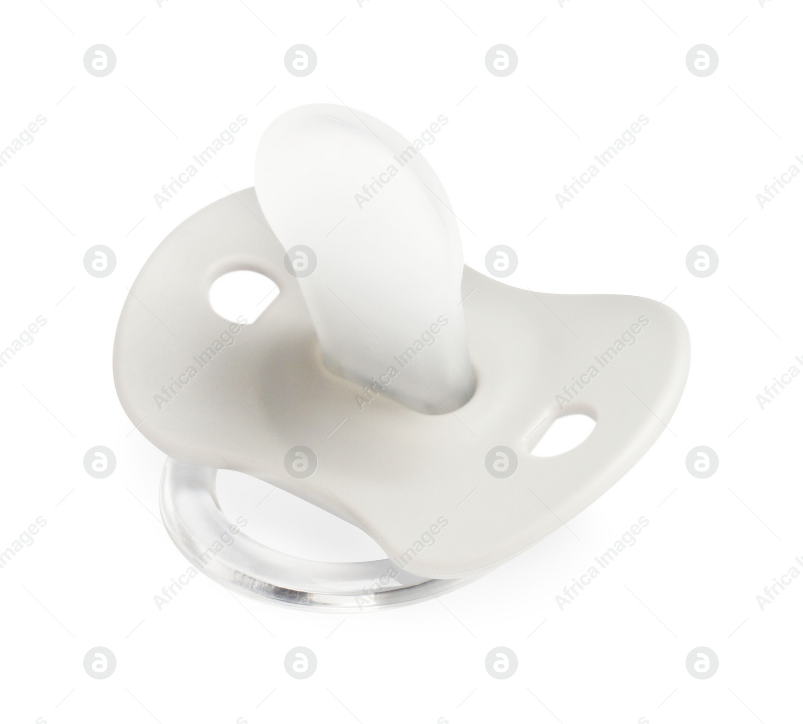 Photo of New grey baby pacifier isolated on white