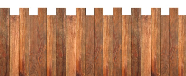 Image of Fence made of wooden planks isolated on white