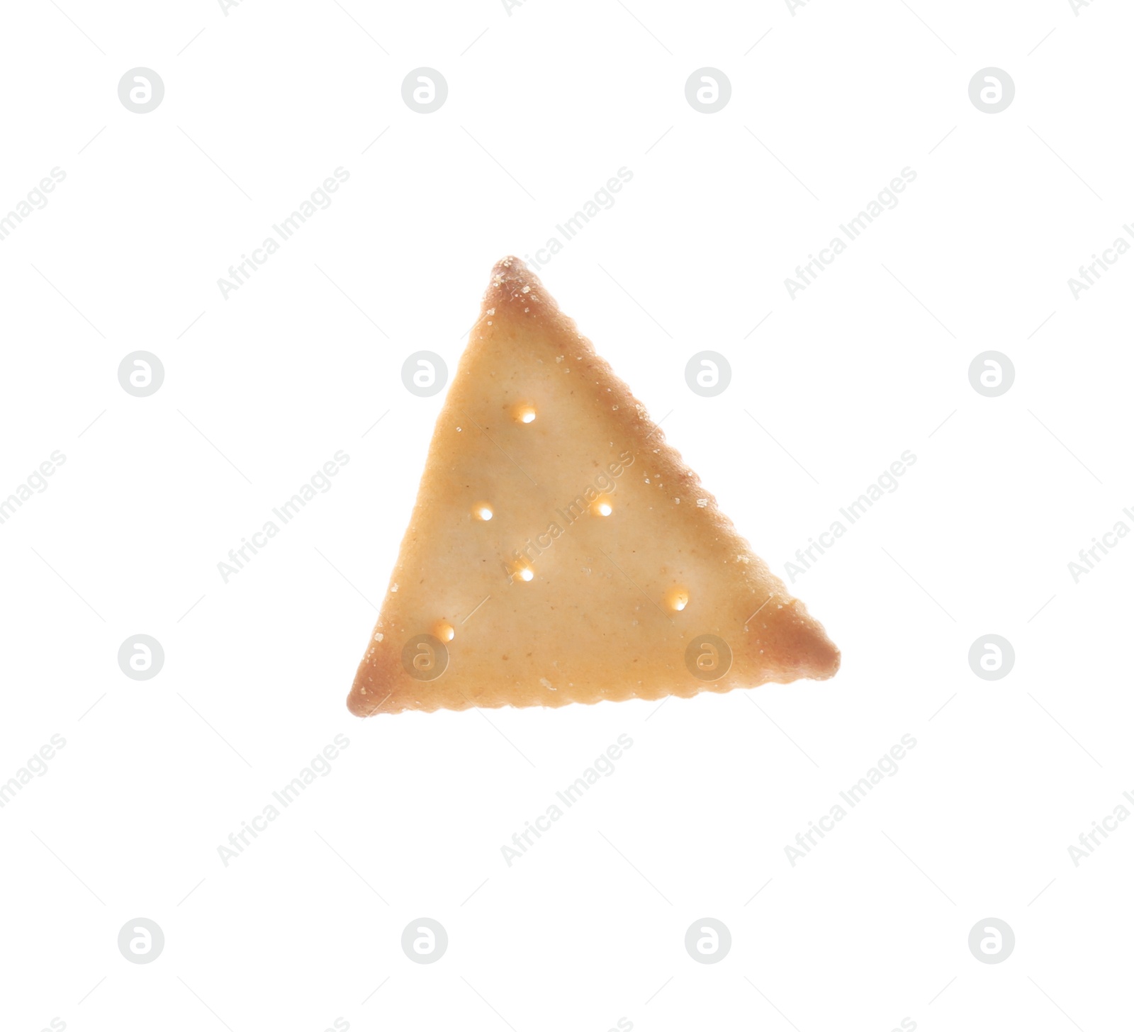 Photo of Crispy cracker isolated on white. Delicious snack