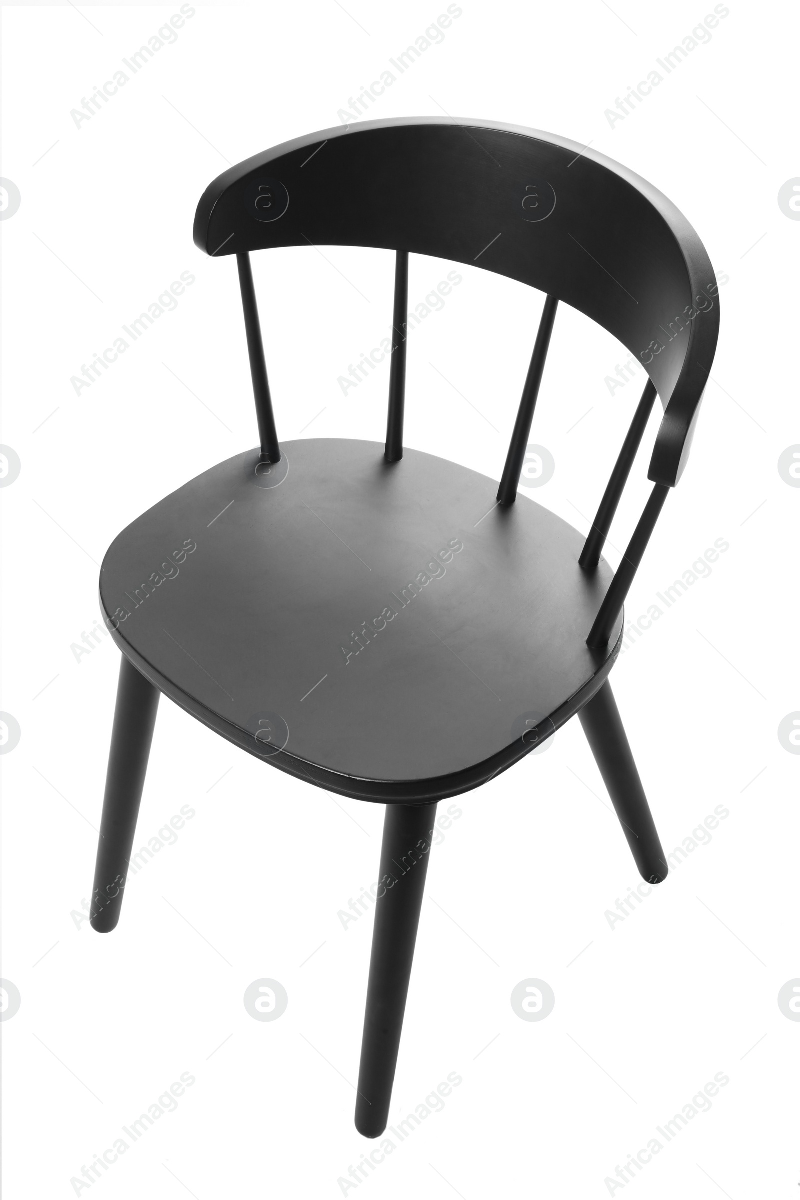 Photo of Stylish comfortable black chair isolated on white