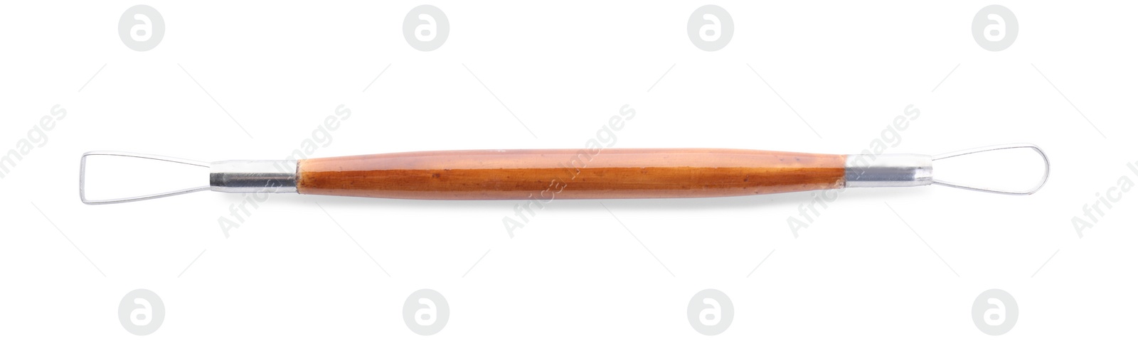 Photo of One clay crafting tool isolated on white, top view