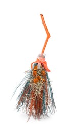 Photo of One colourful witch's broom isolated on white