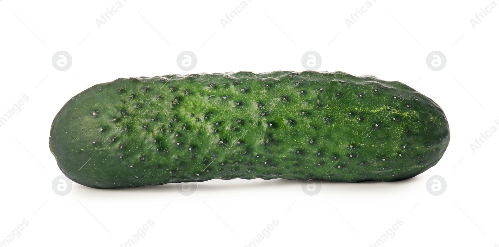 Photo of Fresh ripe green cucumber isolated on white