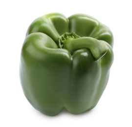 Fresh ripe green bell pepper isolated on white