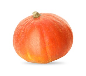 Photo of One whole ripe pumpkin on white background
