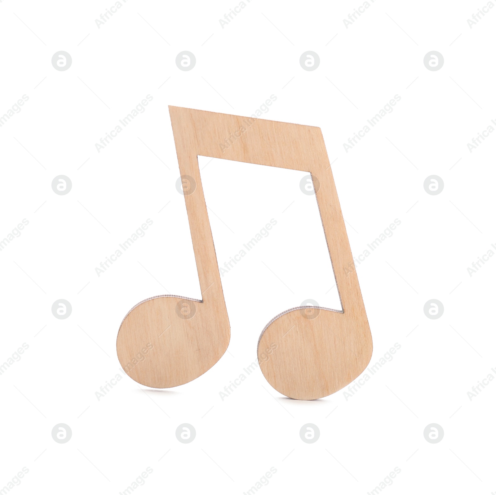 Photo of Wooden music note figure isolated on white