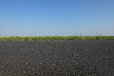 Beautiful view of empty asphalt highway on sunny day. Road trip