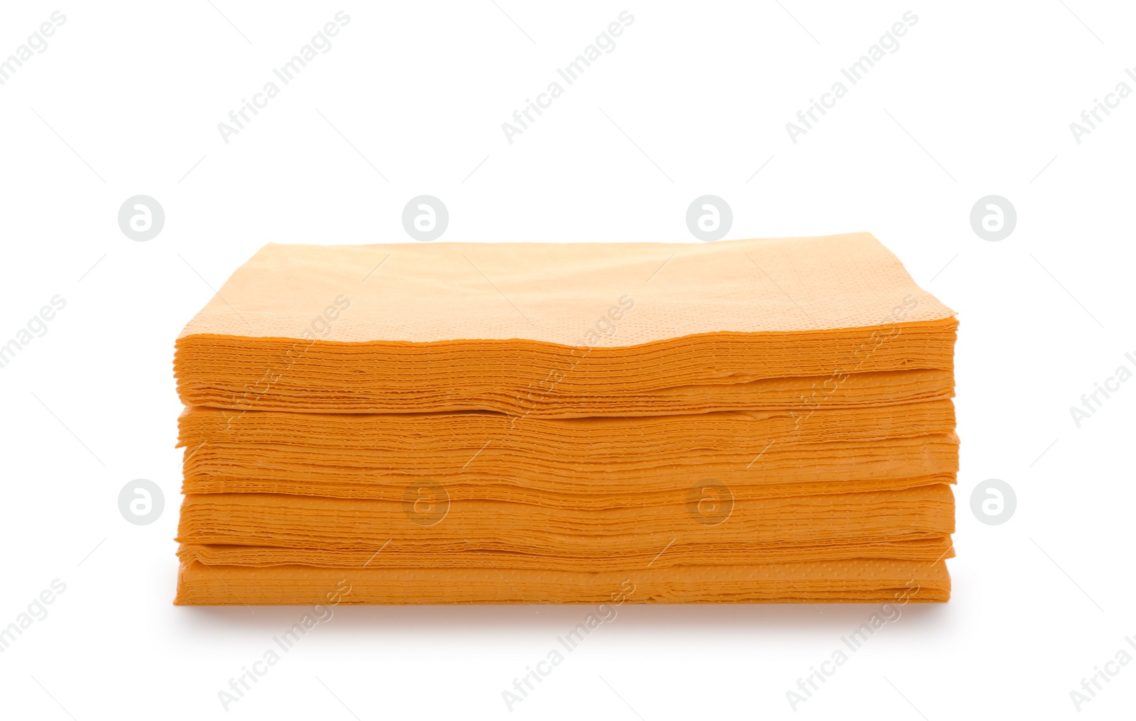 Photo of Stack of clean paper napkins on white background