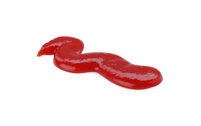Photo of Tasty fresh ketchup smear isolated on white