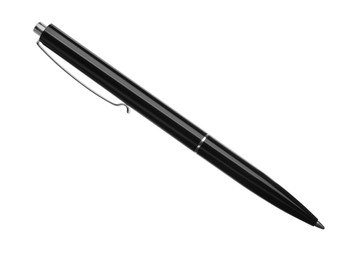 Photo of New stylish black pen isolated on white
