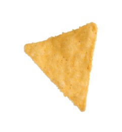 One tasty tortilla chip (nacho) on white background