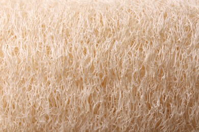 Photo of Loofah sponge as background, top view. Personal hygiene product