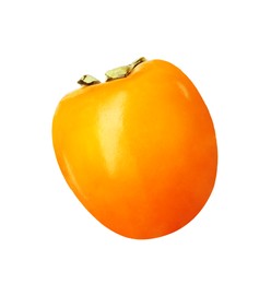 Photo of One fresh persimmon fruit isolated on white