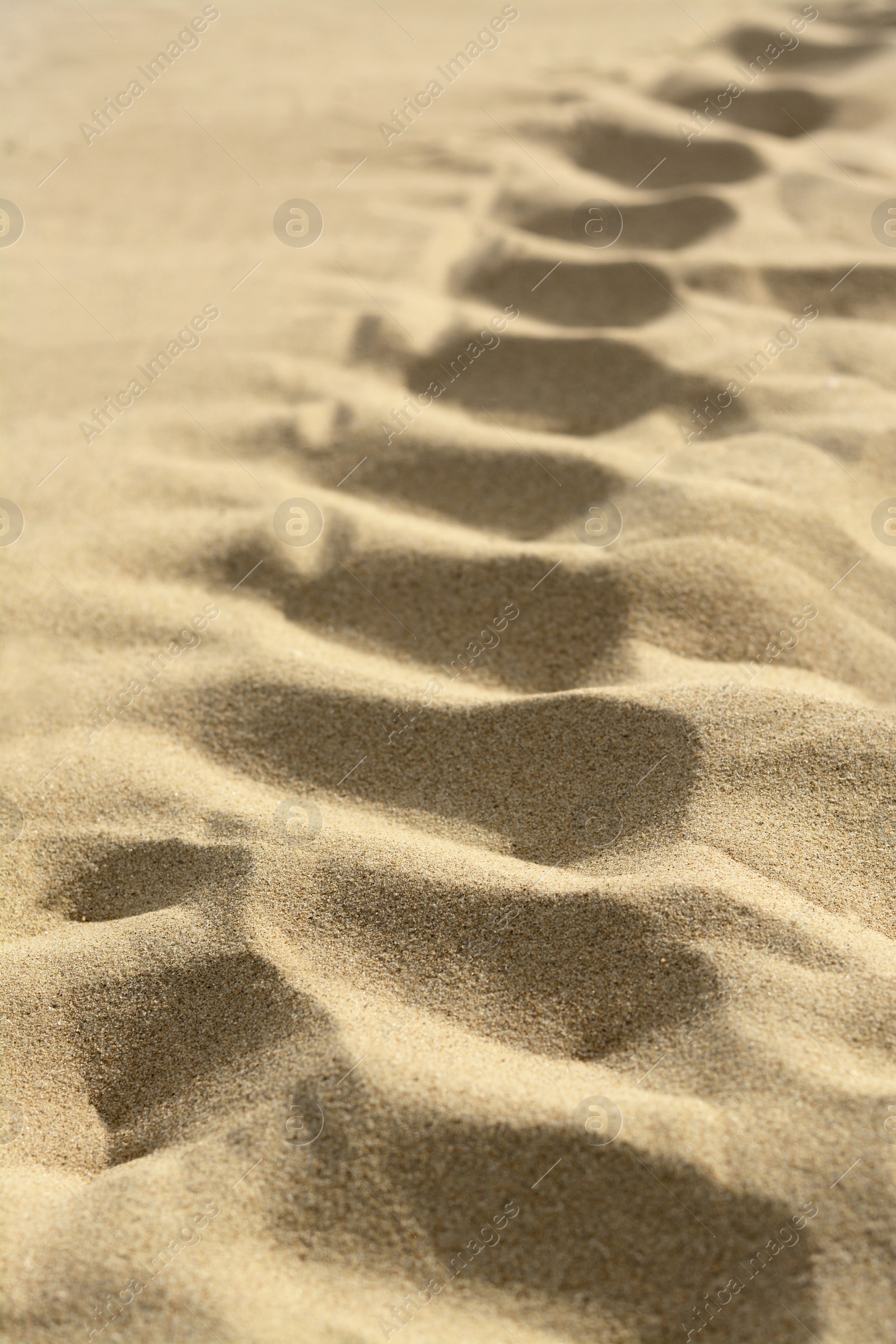 Photo of Beautiful dry beach sand as background, closeup