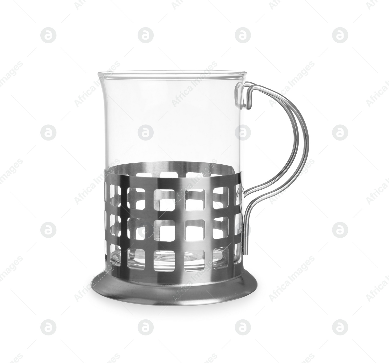 Photo of Traditional tea glass holder on white background