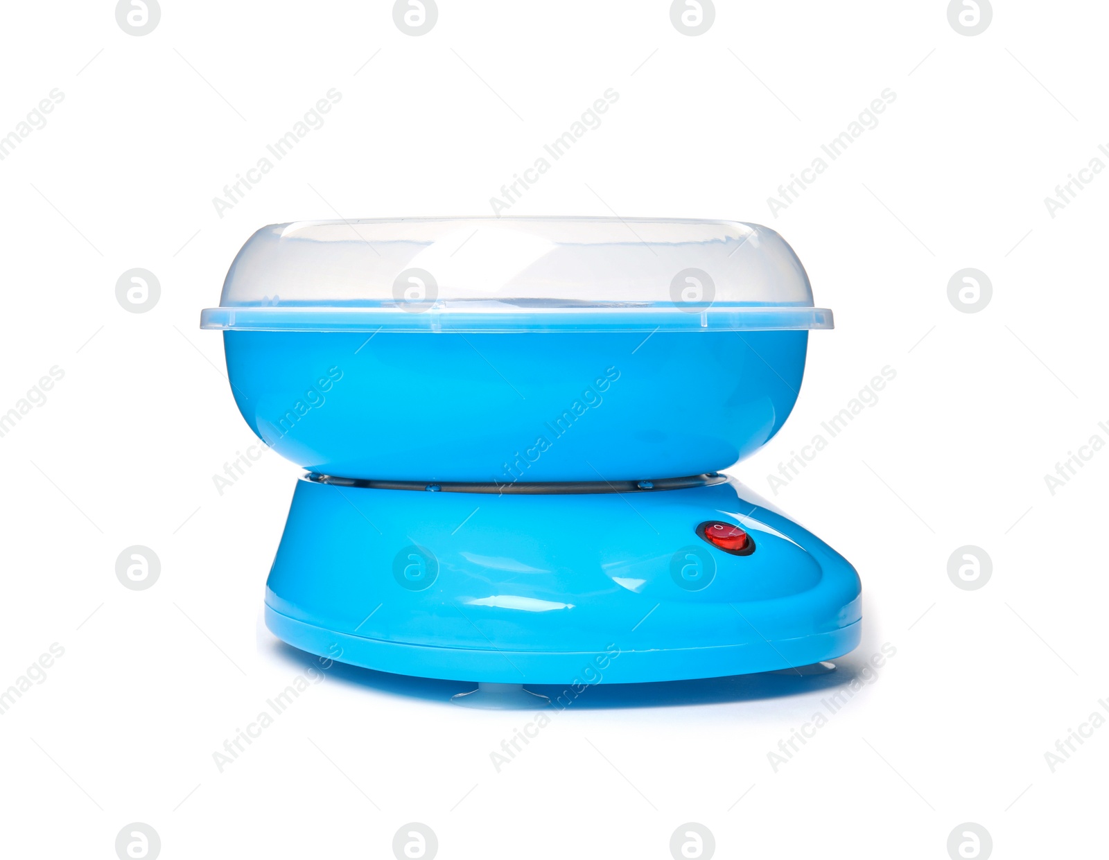 Photo of Portable candy cotton machine on white background