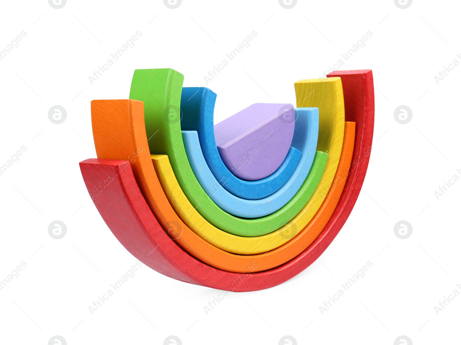 Photo of One colorful rainbow isolated on white. Children's toy