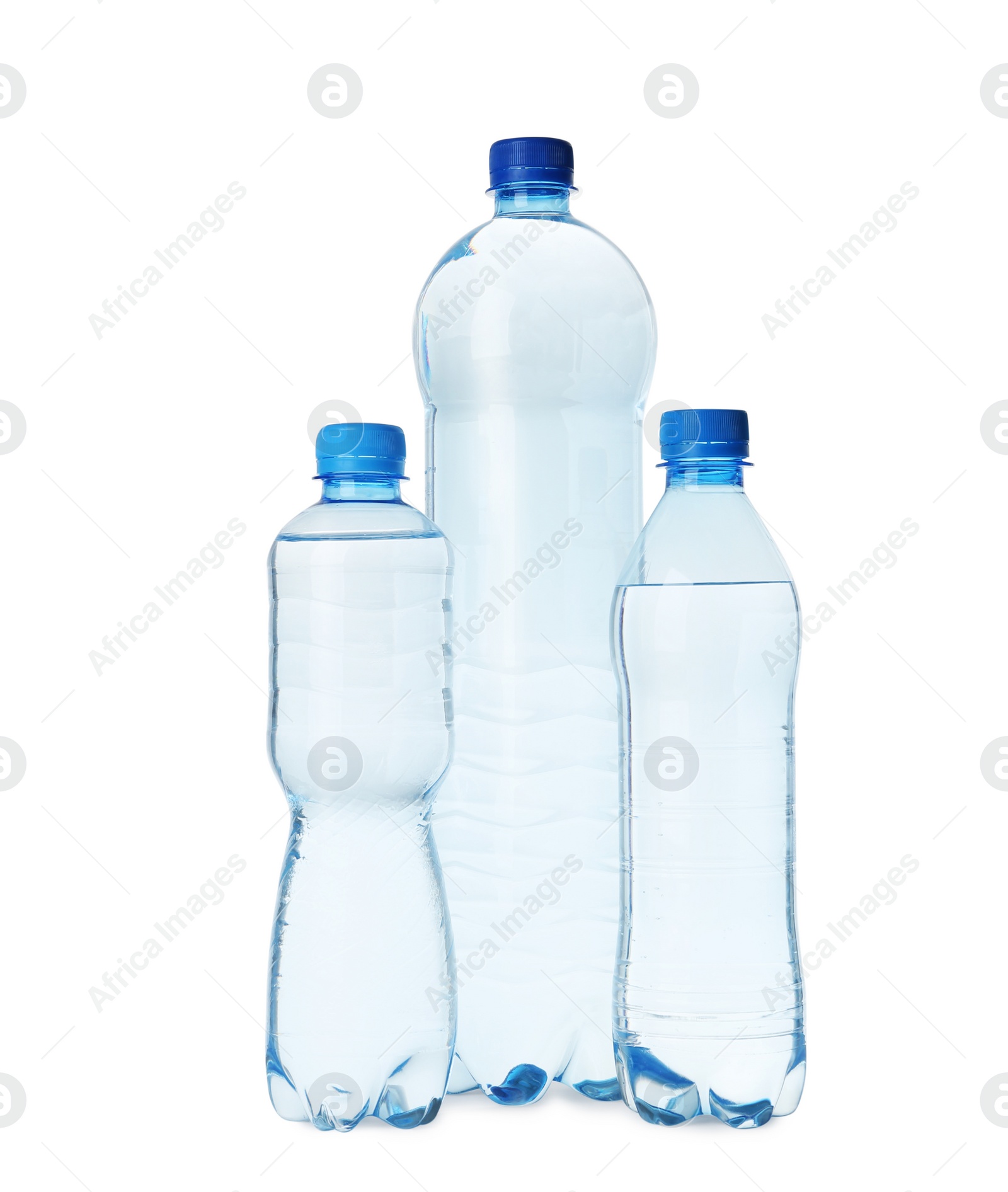 Photo of Plastic bottles with water isolated on white