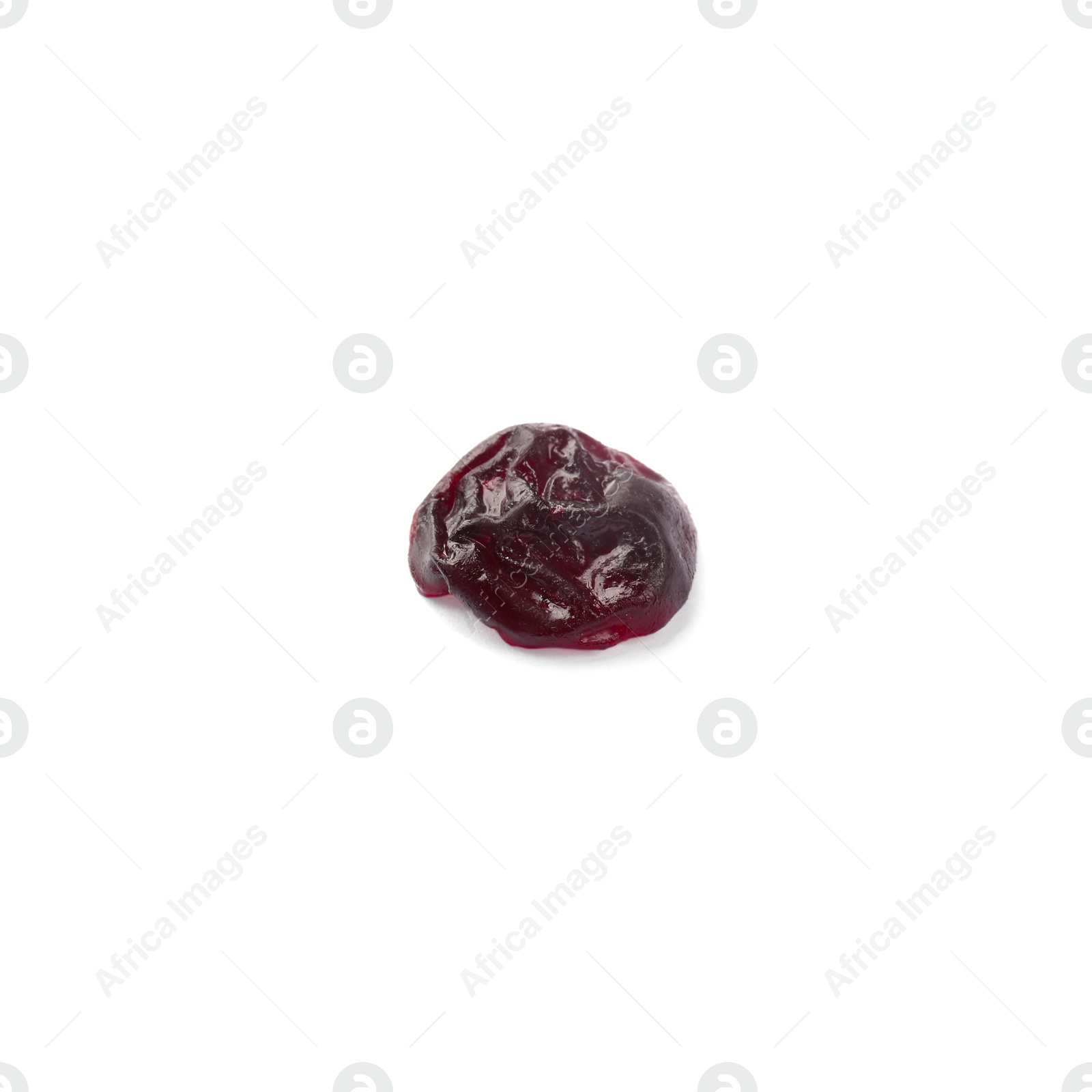 Photo of One tasty dried cranberry isolated on white