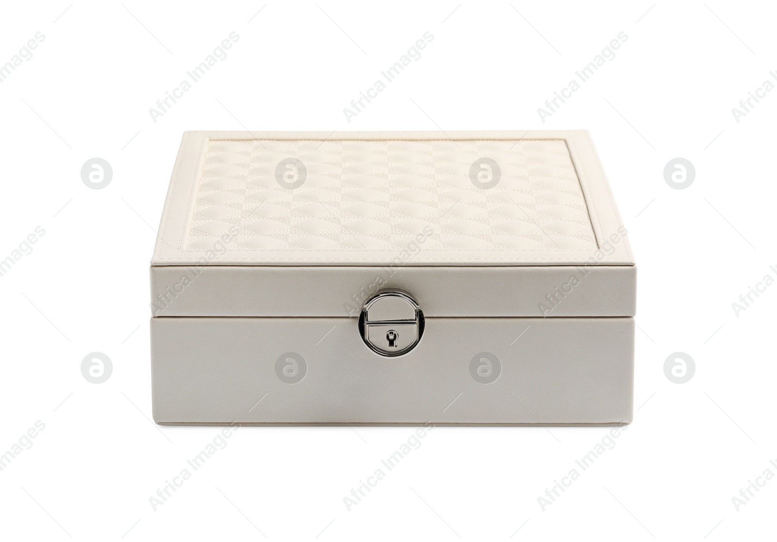 Photo of One closed jewelry box isolated on white