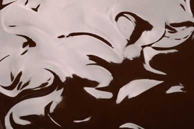 Delicious chocolate cream as background, closeup view