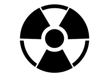 Illustration of Radioactive sign isolated on white. Hazard symbol