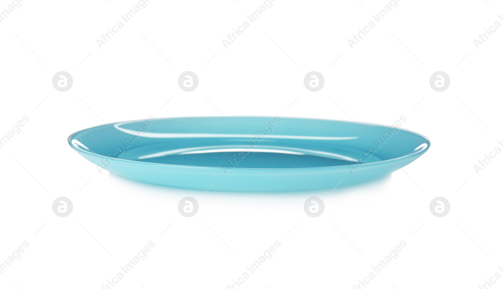 Photo of Ceramic plate on white background. Washing dishes