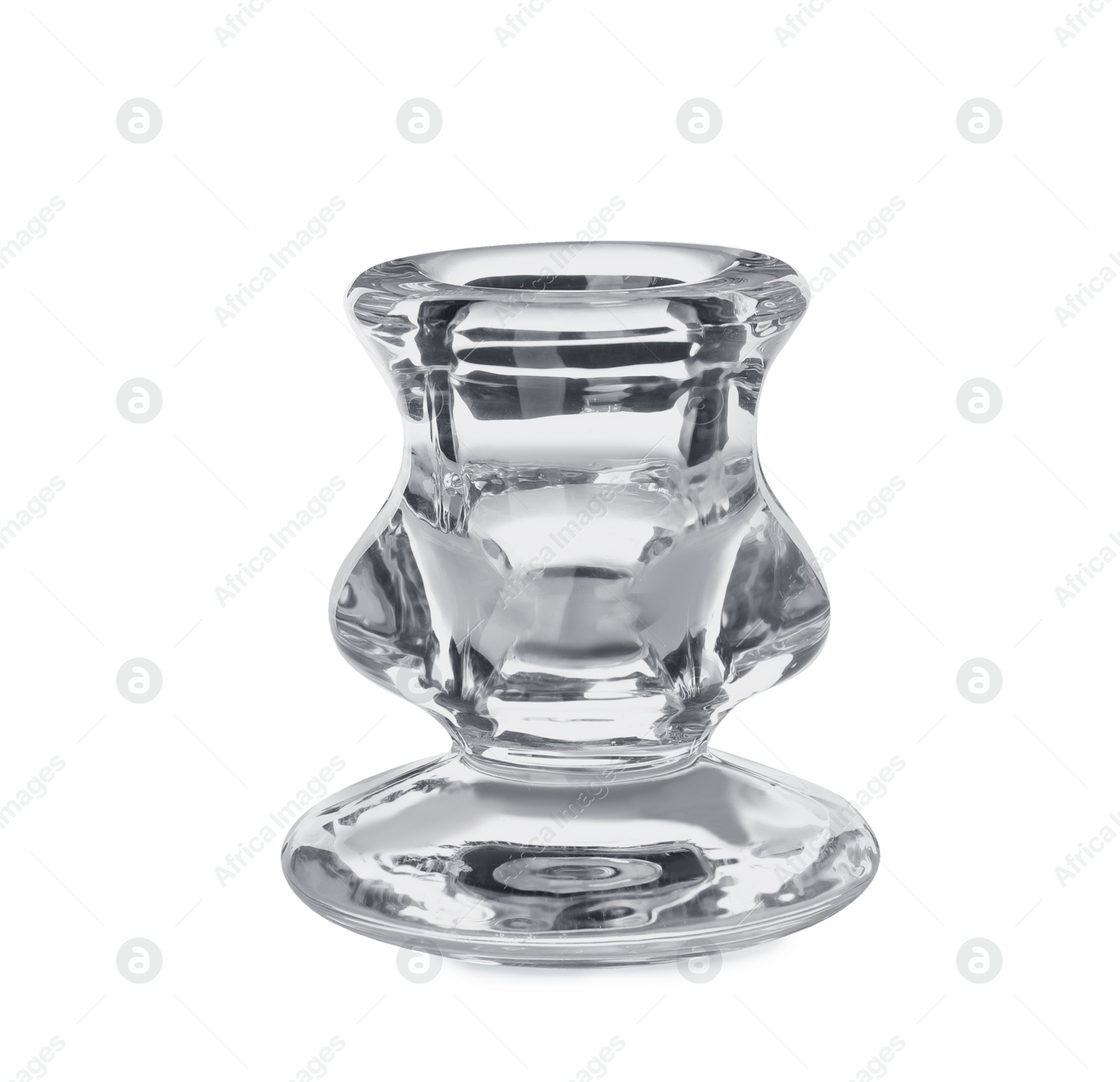 Photo of Small modern glass candlestick isolated on white