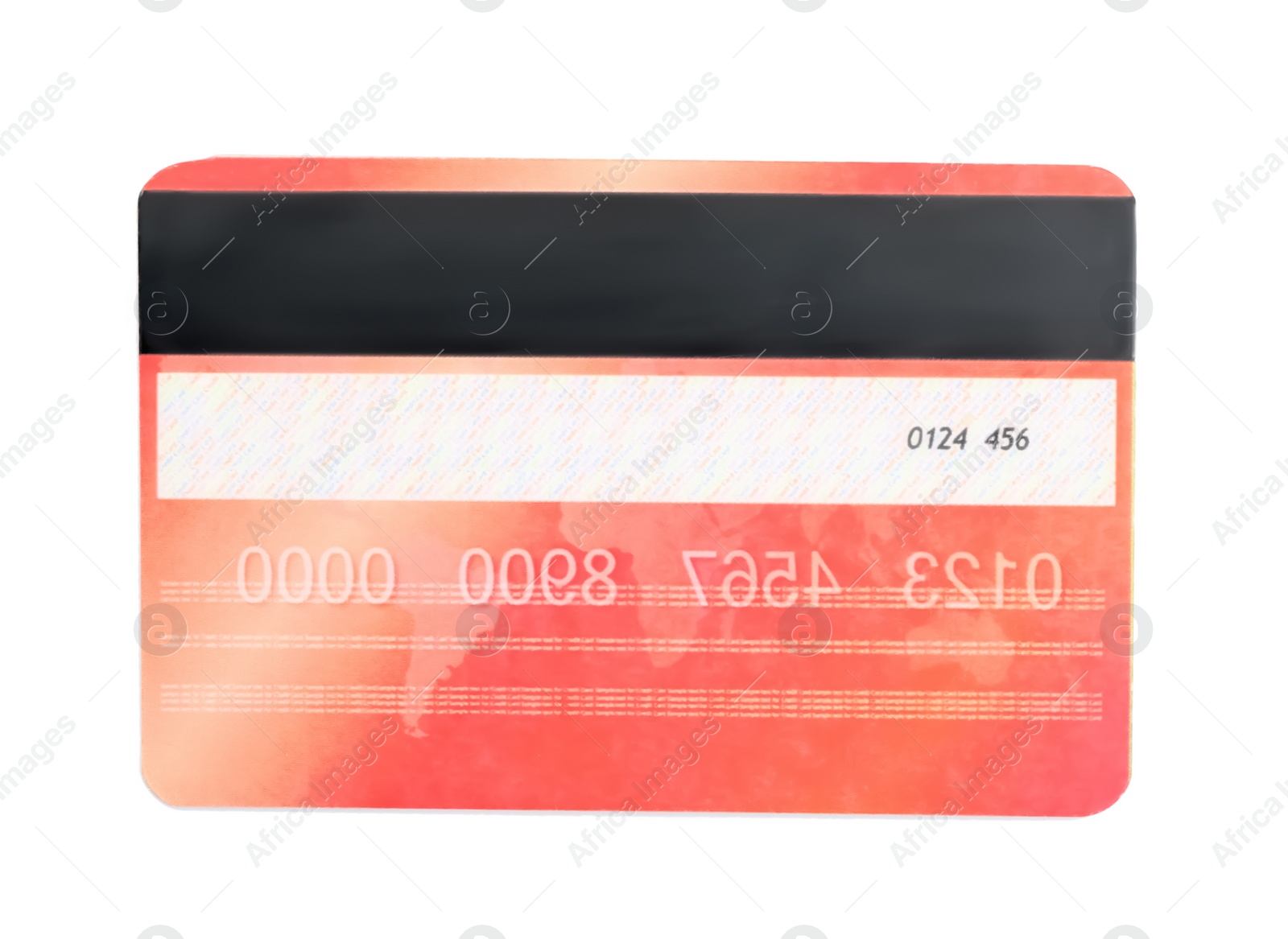 Photo of Red plastic credit card isolated on white