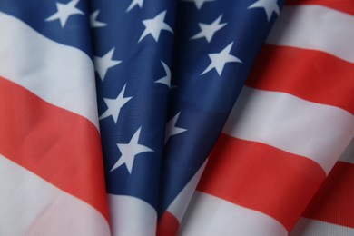 Photo of Flag of USA as background, top view