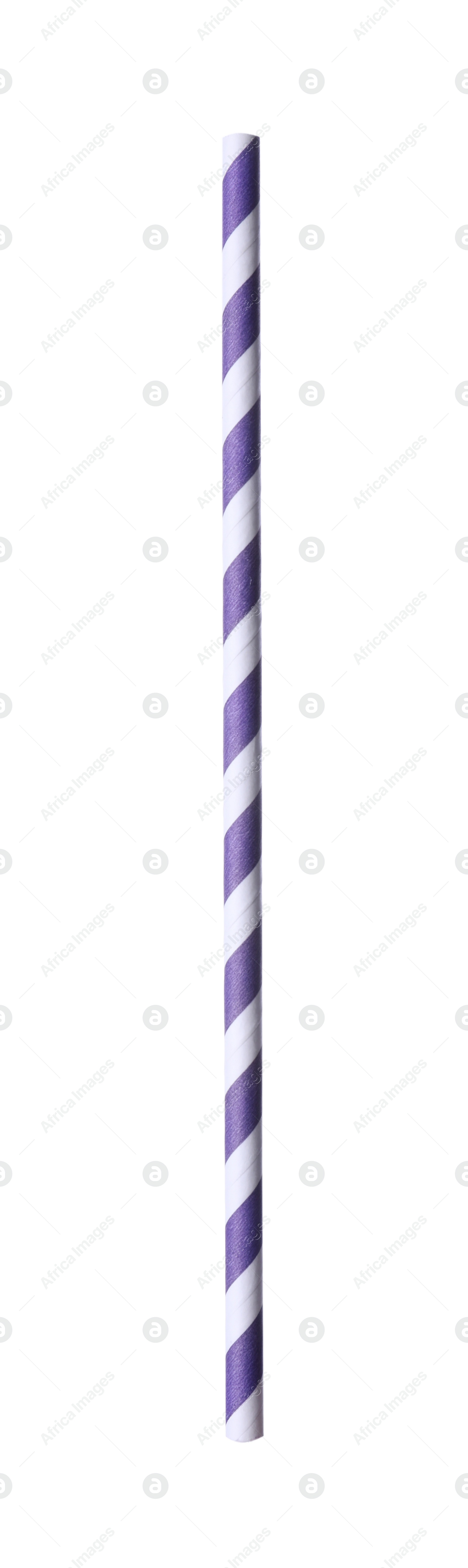 Photo of Striped paper cocktail tube isolated on white