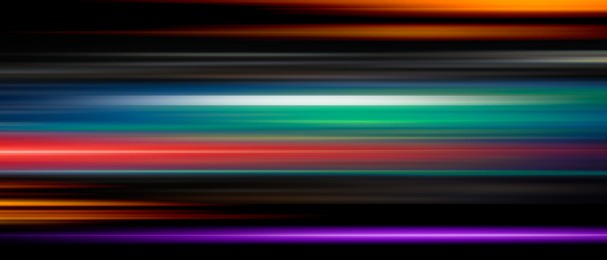 Colorful speed light trails, motion blur effect. Banner design