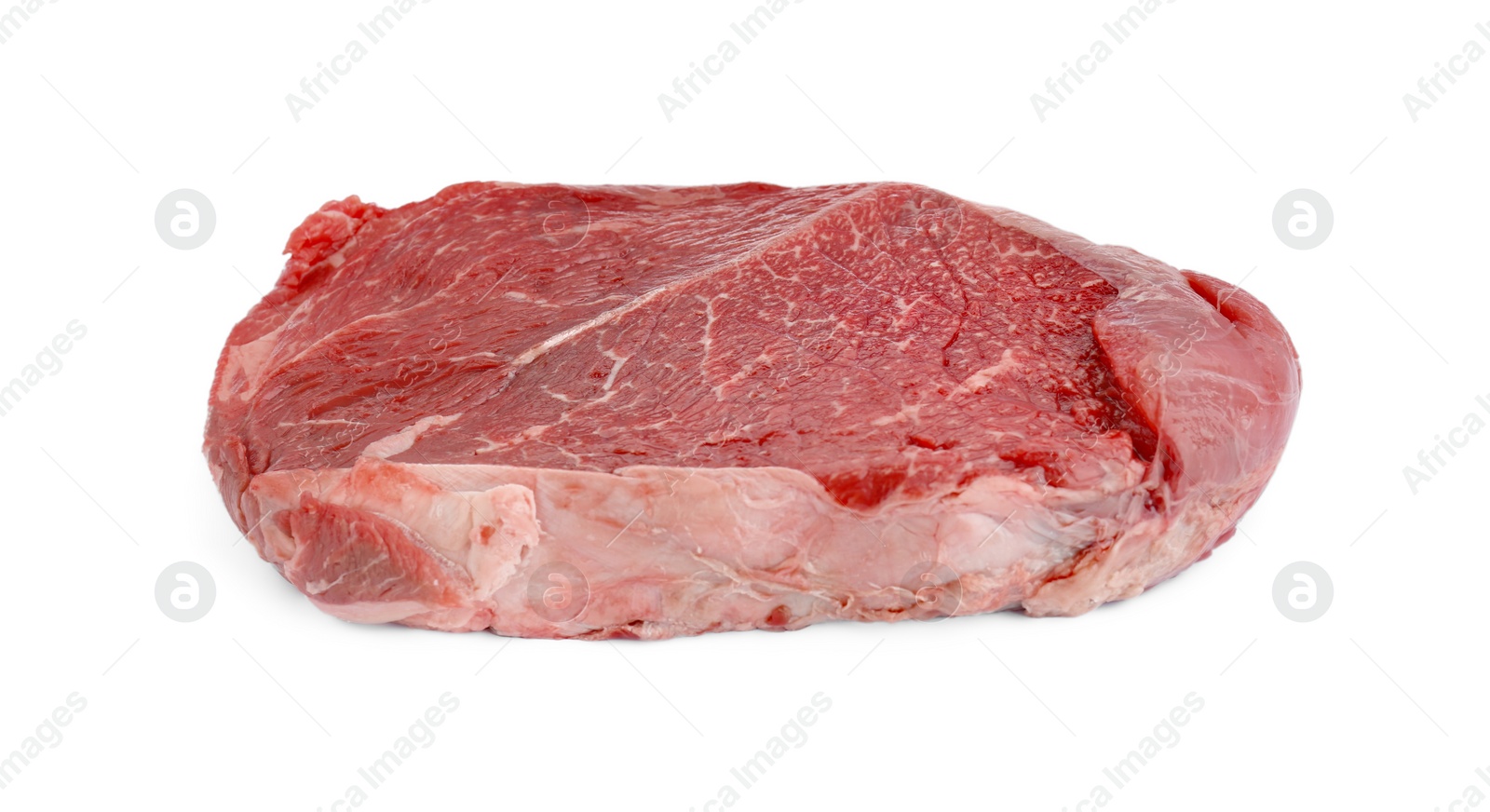 Photo of Piece of raw beef meat isolated on white