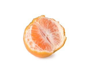 Photo of Half of ripe tangerine isolated on white