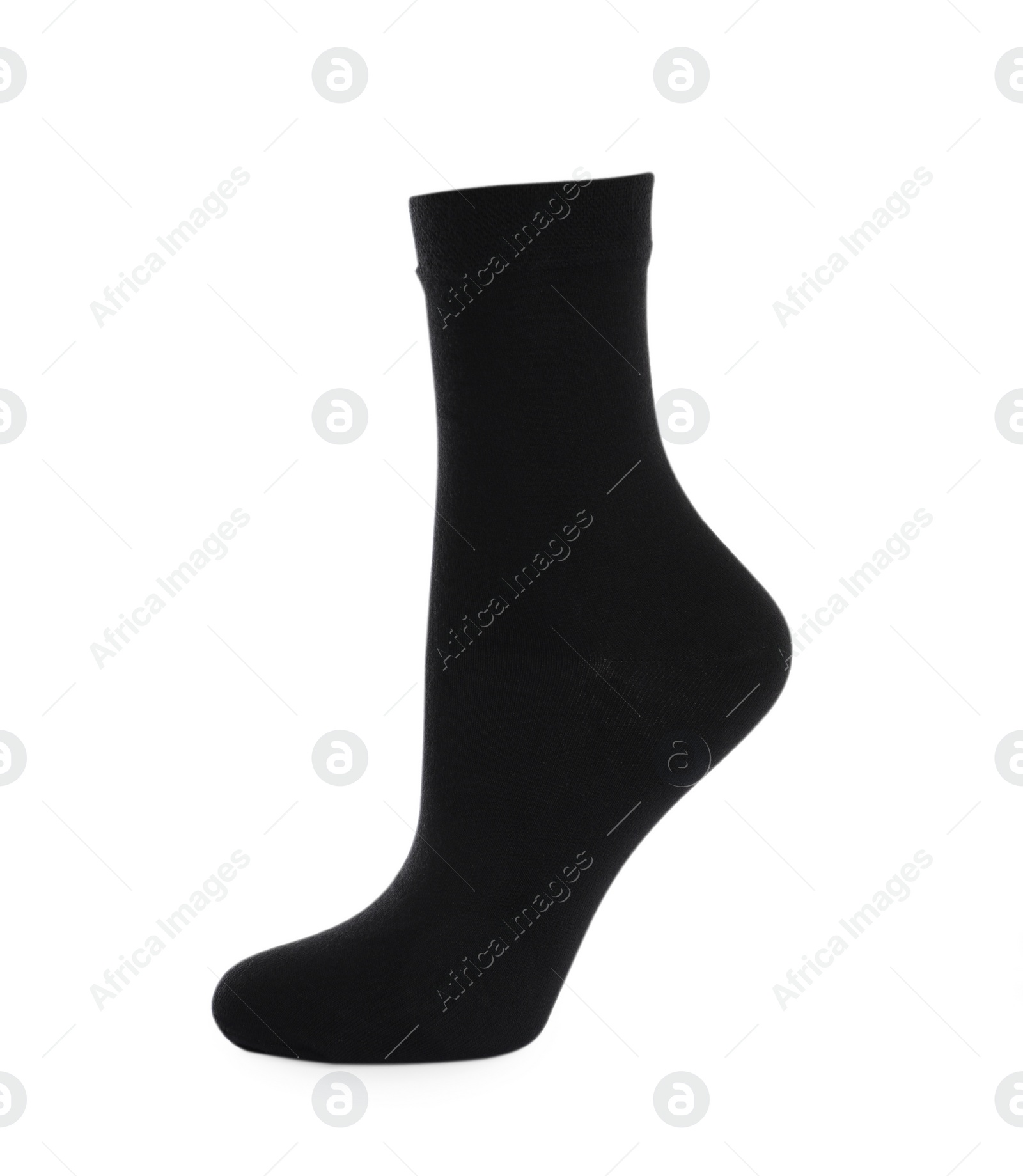 Photo of One clean black sock isolated on white