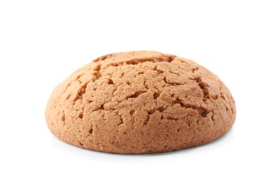 Fresh delicious oatmeal cookie on white background