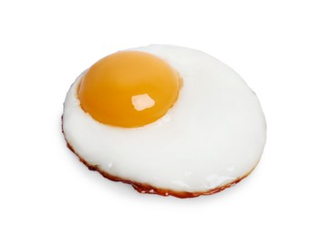 Photo of Delicious fried egg with yolk isolated on white