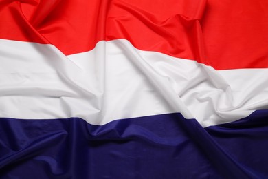Photo of Flag of Netherlands as background, top view